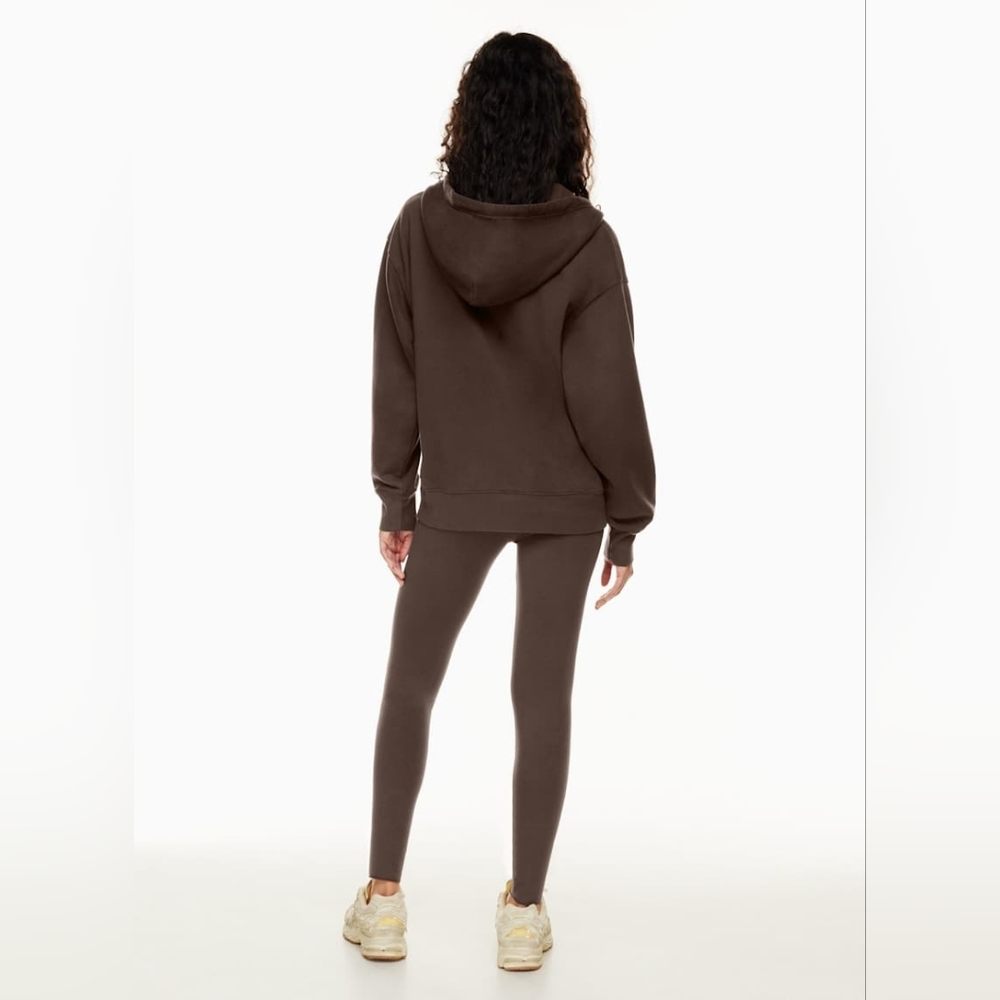 Aritzia TNA Women's Brown Extra Fleece Boyfriend Fit Hoodie w/ Full Zip -Size XS - Picture 4 of 10